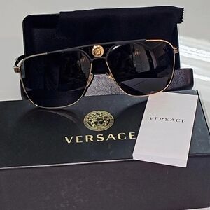 Versace Black and Gold Sunglasses